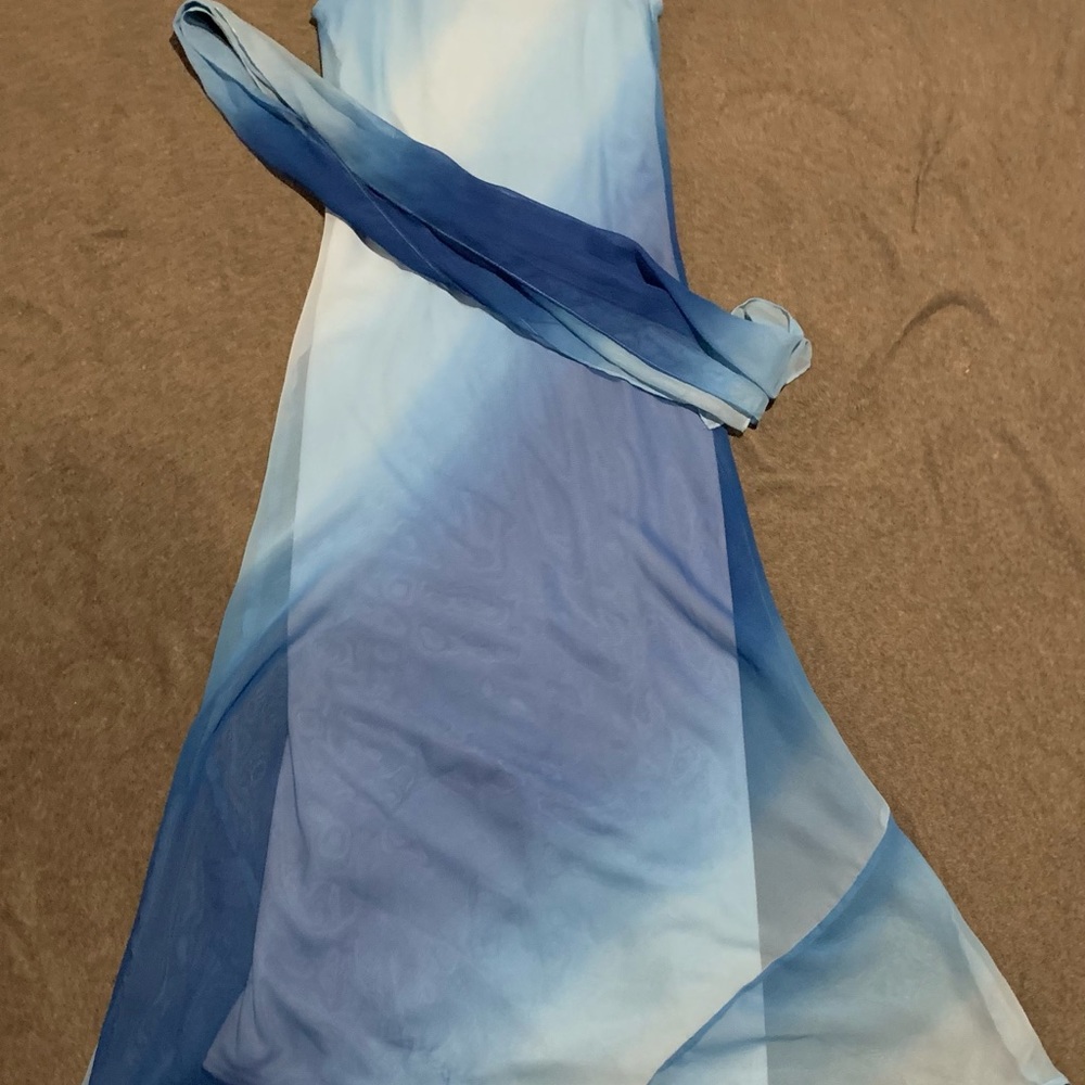 Girls maxi lightweight summer dress with matching scarf size 7/8